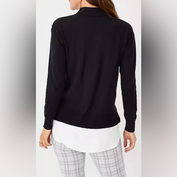 Ann Taylor Mock Neck Button Shoulder Sweater - Picture 2 of 6